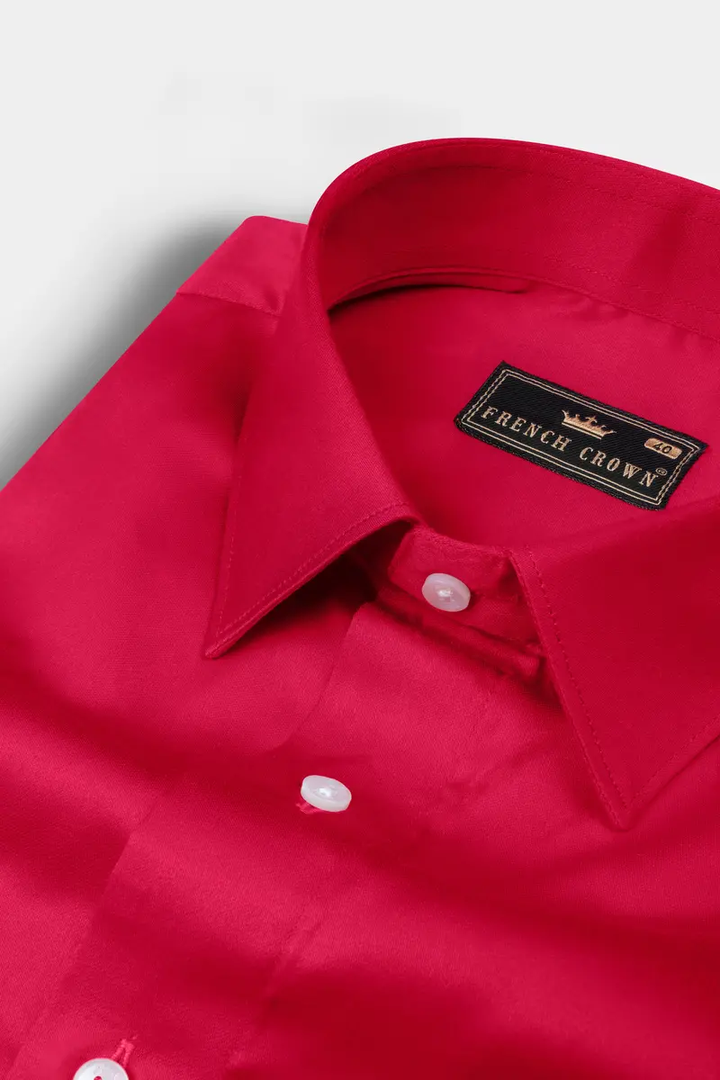 Shiraz Red With Catalina Blue And Ebony Blue Super Soft Premium Cotton Designer Shirt 4