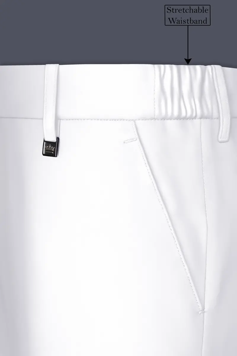 Shiro-Japanese Bright White 4-Way Stretch Wrinkle-Free Wool Rich Bandhgala Suit 14