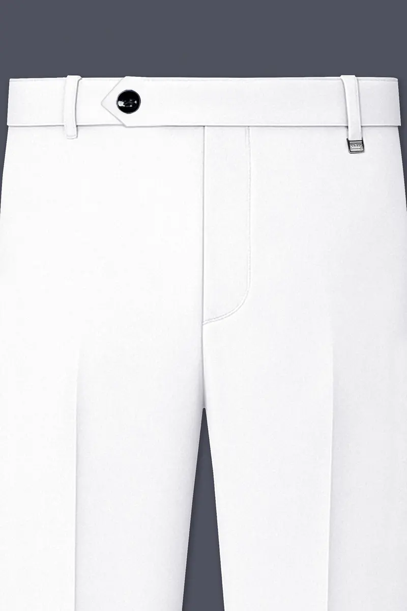 Shiro-Japanese Bright White 4-Way Stretch Wrinkle-Free Wool Rich Double Breasted Suit 12