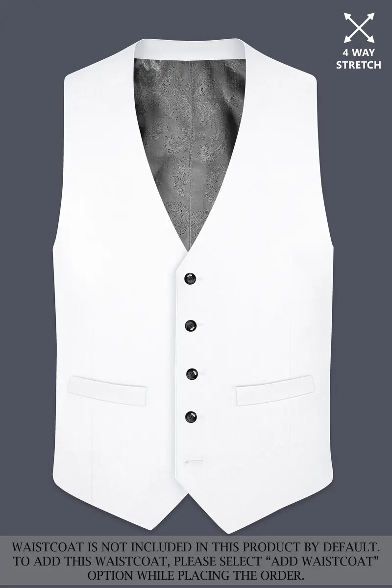 Shiro-Japanese Bright White 4-Way Stretch Wrinkle-Free Wool Rich Double Breasted Suit 16