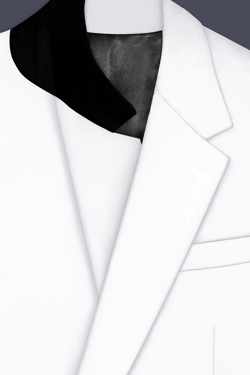 Shiro-Japanese Bright White 4-Way Stretch Wrinkle-Free Wool Rich Single Breasted Suit 5