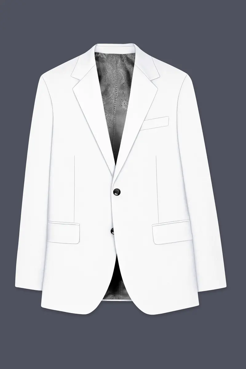 Shiro-Japanese Bright White 4-Way Stretch Wrinkle-Free Wool Rich Single Breasted Suit 8