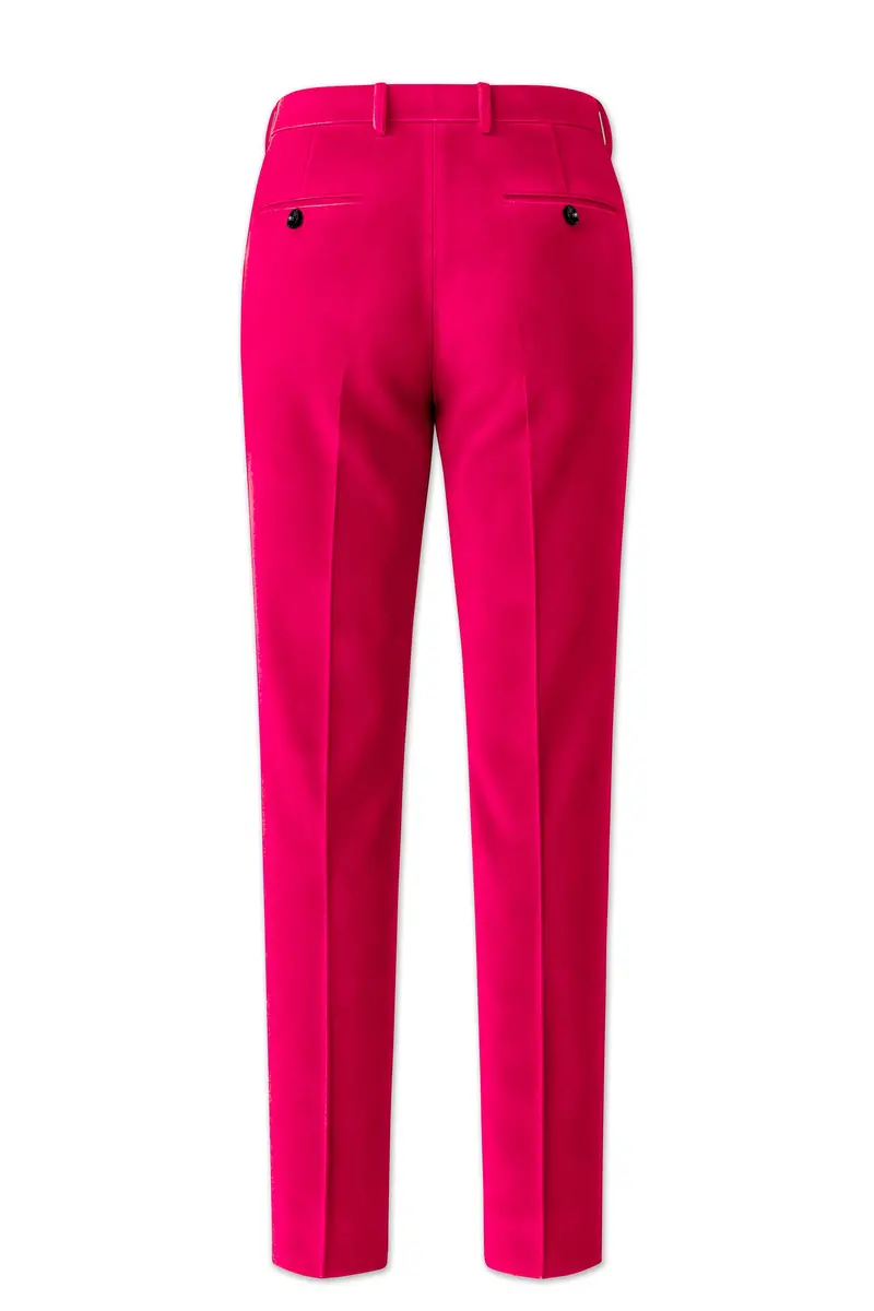 Shivelle-Shiraz Pink Velvet Peak Lapel Tuxedo Suit 14