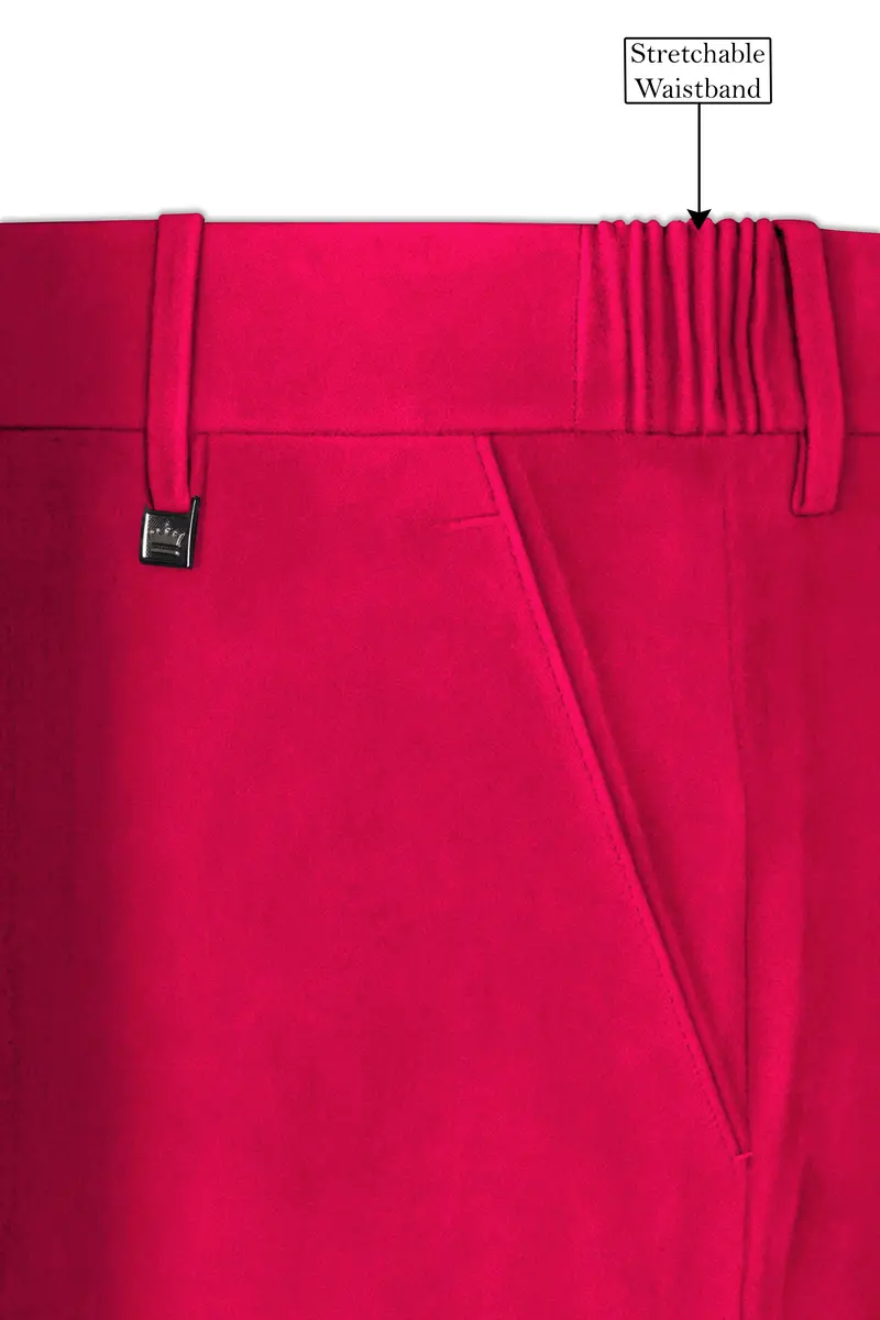 Shivelle-Shiraz Pink Velvet Peak Lapel Tuxedo Suit 15