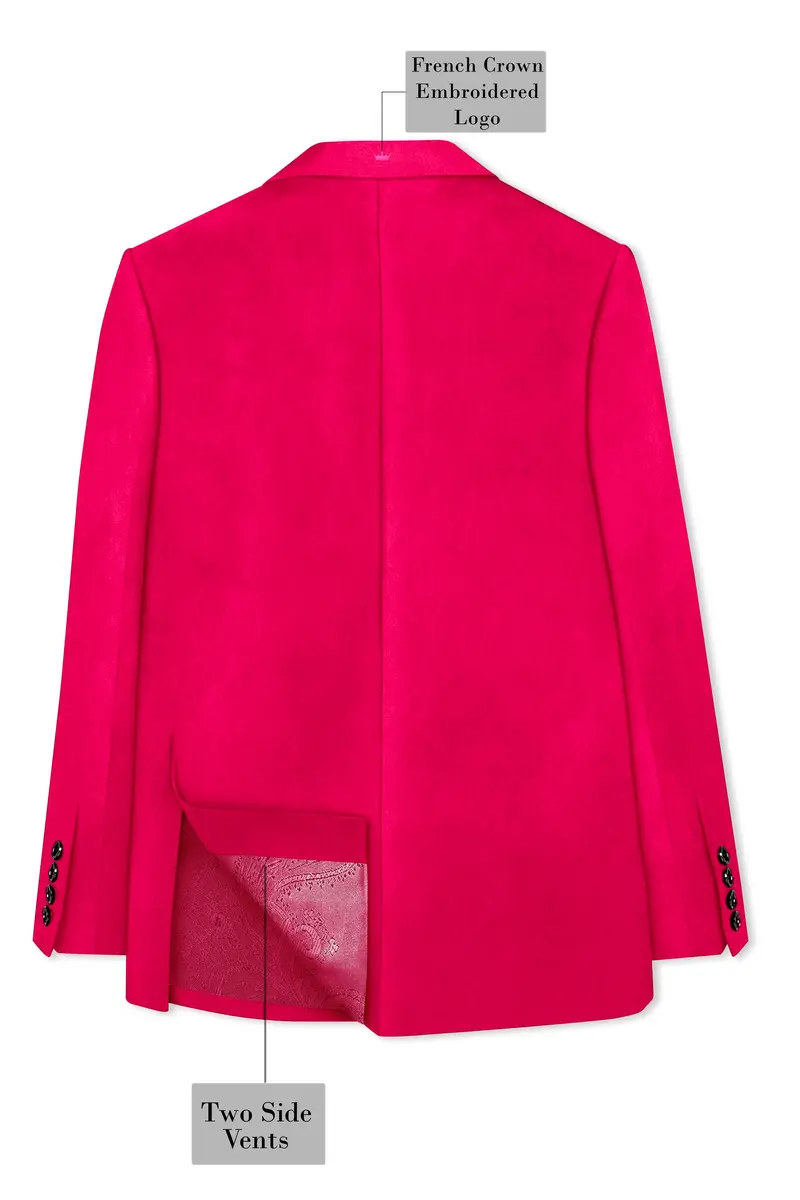 Shivelle-Shiraz Pink Velvet Peak Lapel Tuxedo Suit 9
