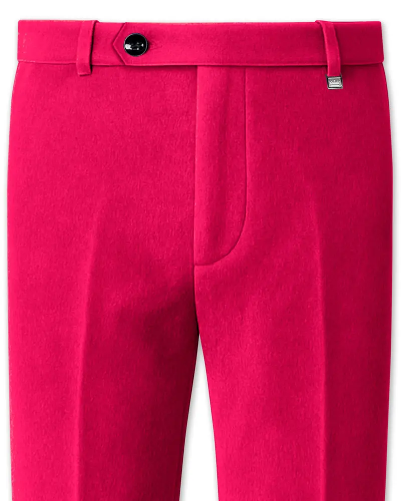 Shivelle-Shiraz Pink Velvet Stretchable Waistband Pant 1