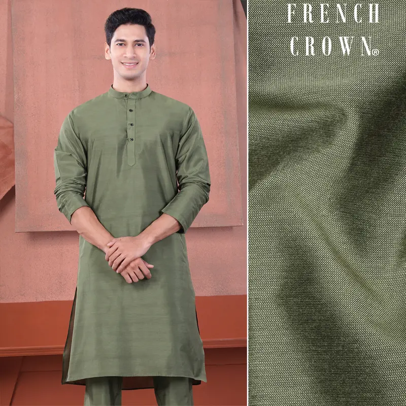 Siam Green Subtle Sheen Viscose Kurta 1