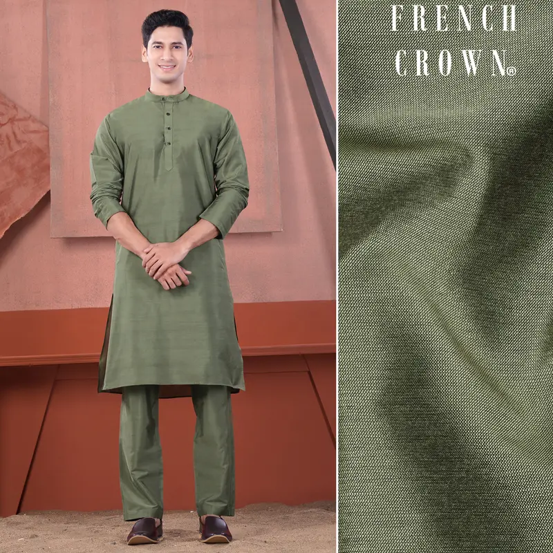 Siam Green Subtle Sheen Viscose Kurta Set 1
