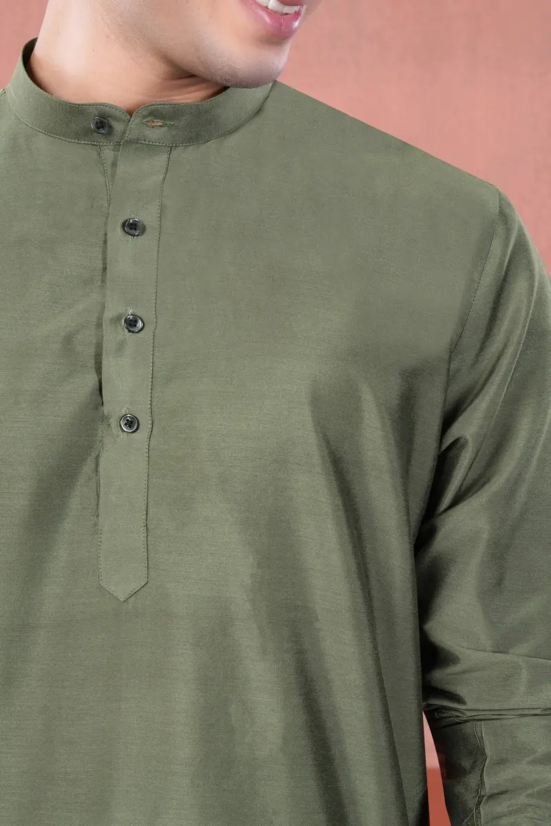 Siam Green Subtle Sheen Viscose Kurta Set 4