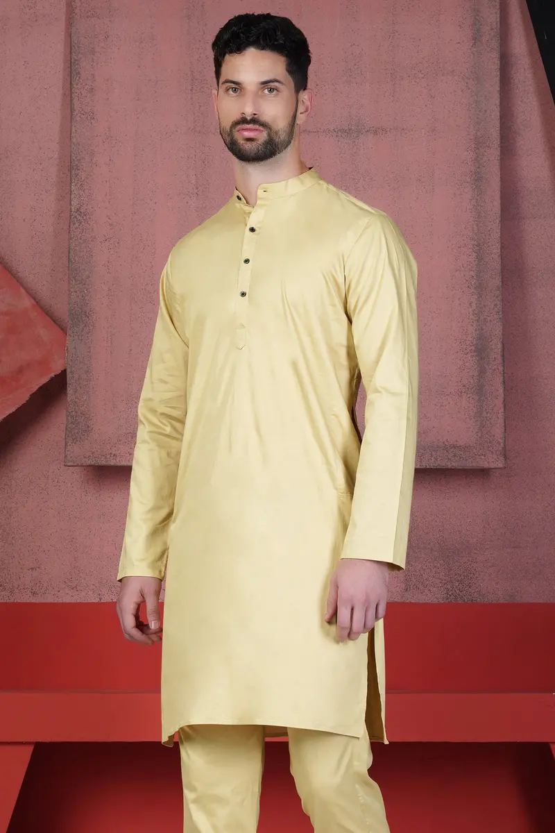 Sidecar Yellow Subtle Sheen Super Soft Premium Cotton Kurta 2