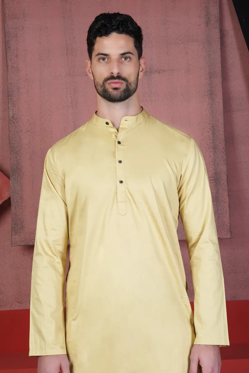 Sidecar Yellow Subtle Sheen Super Soft Premium Cotton Kurta Set 4