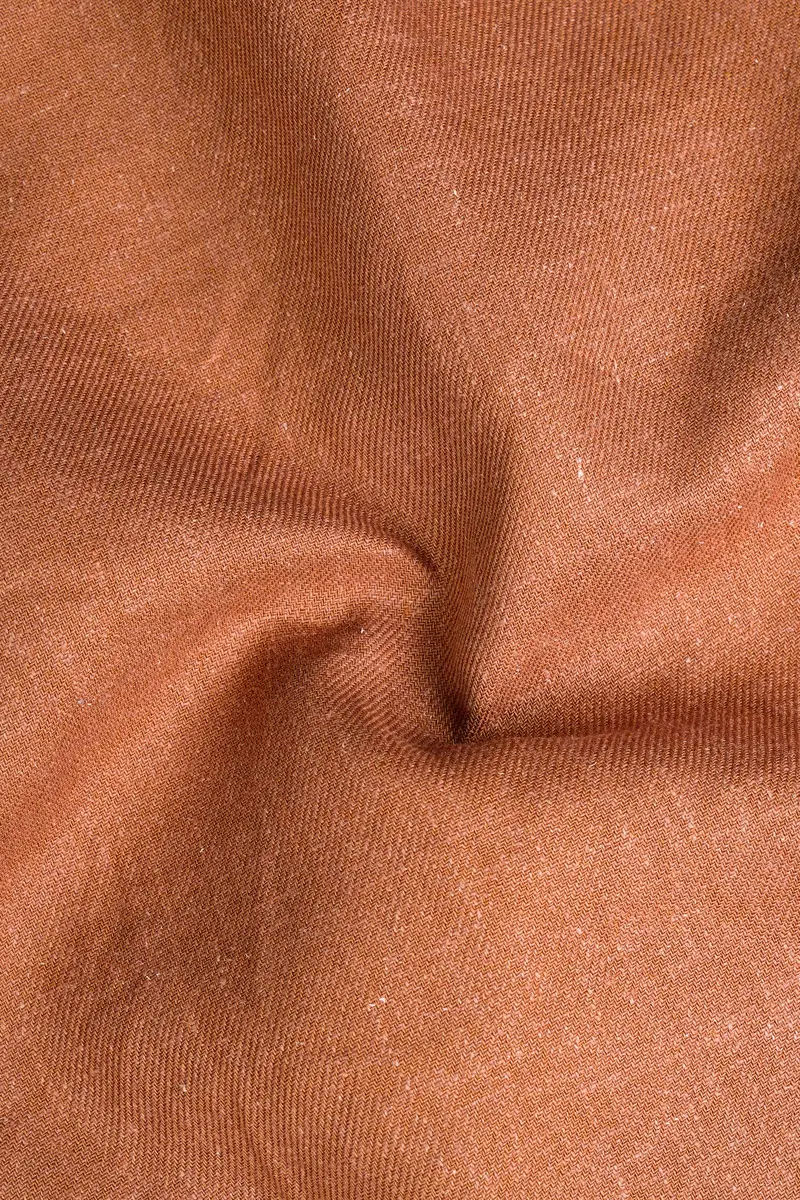 Sienna Orange Solid Textured Luxurious Linen Designer Overshirt/Shacket 3