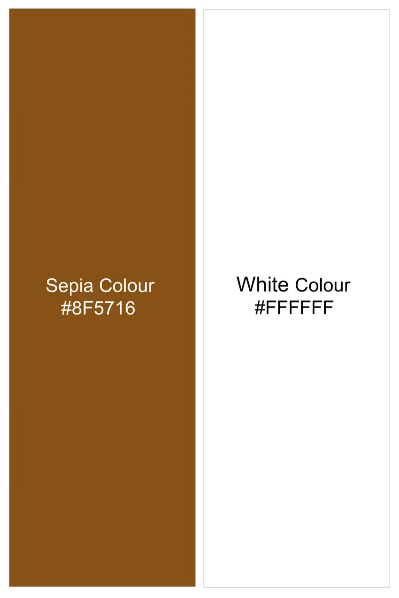 Sienna-Sepia Brown And Bright White Striped Super Soft Premium Cotton Dress Shirt 7