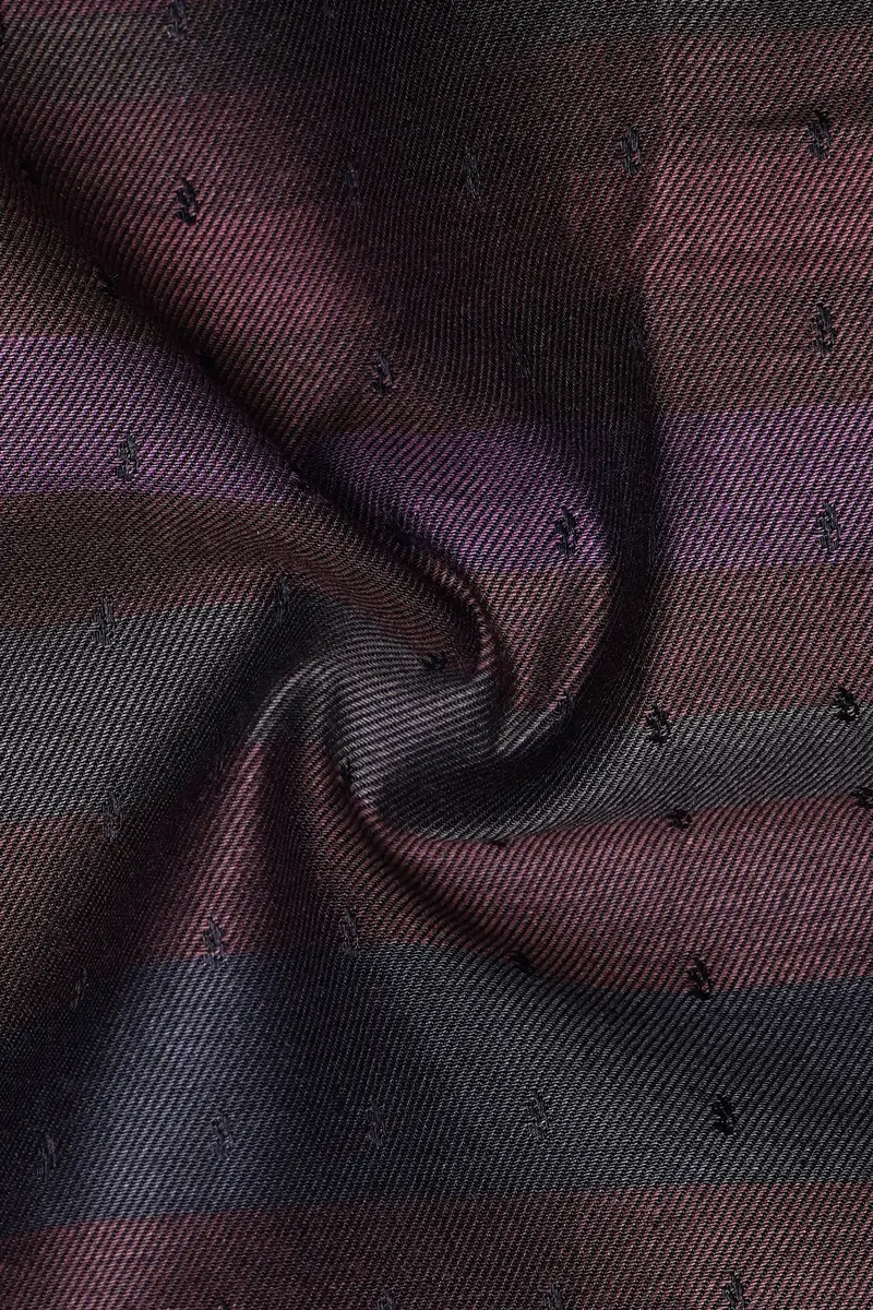 Sienna Shadow-Tuscan Maroon Stripes Jacquard Textured Premium Cotton Dress Shirt 3