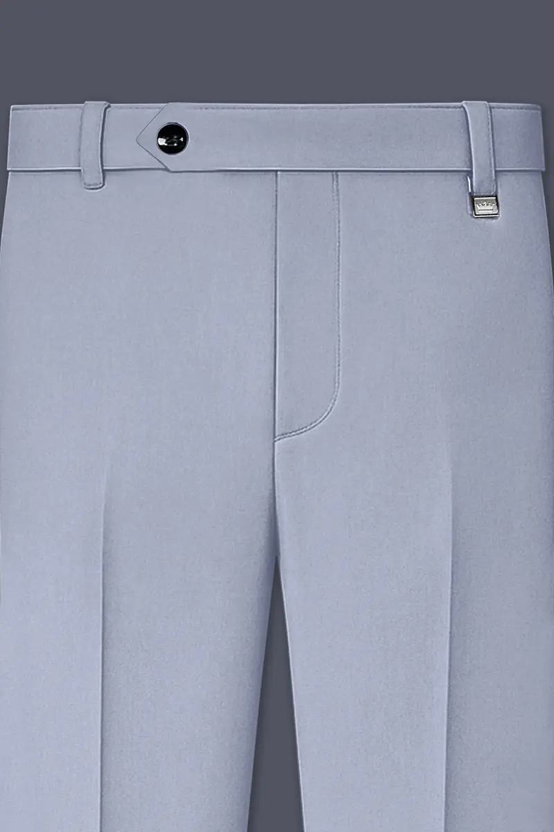 Silgrove-Loblolly Gray Wool Rich Bandhgala Slight Stretch Suit 10
