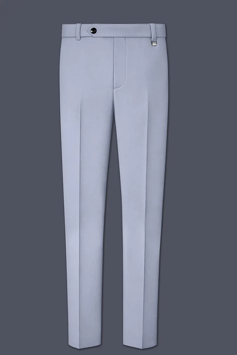 Silgrove-Loblolly Gray Wool Rich Cross Placket Bandhgala Slight Stretch Suit 12
