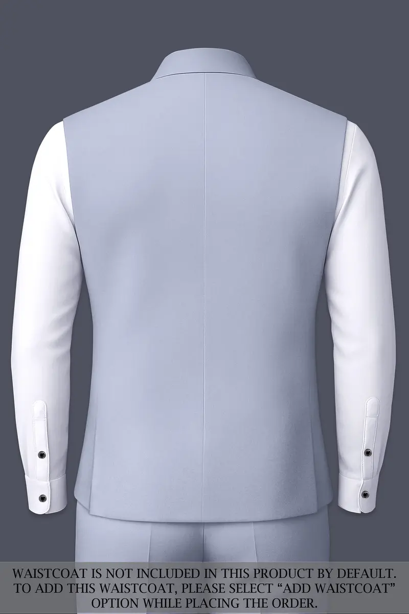 Silgrove-Loblolly Gray Wool Rich Cross Placket Bandhgala Slight Stretch Suit 16