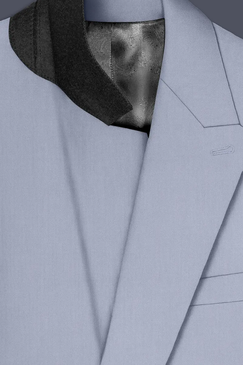 Silgrove-Loblolly Gray Wool Rich Double Breasted Slight Stretch Suit 5