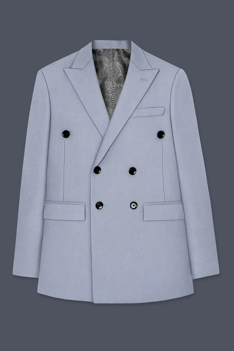 Silgrove-Loblolly Gray Wool Rich Double Breasted Slight Stretch Suit 8
