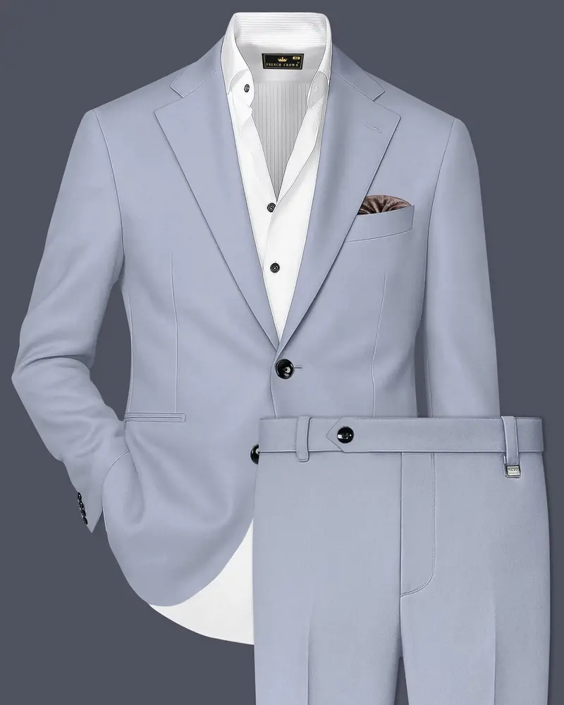 Silgrove-Loblolly Gray Wool Rich Single Breasted Slight Stretch Suit 1