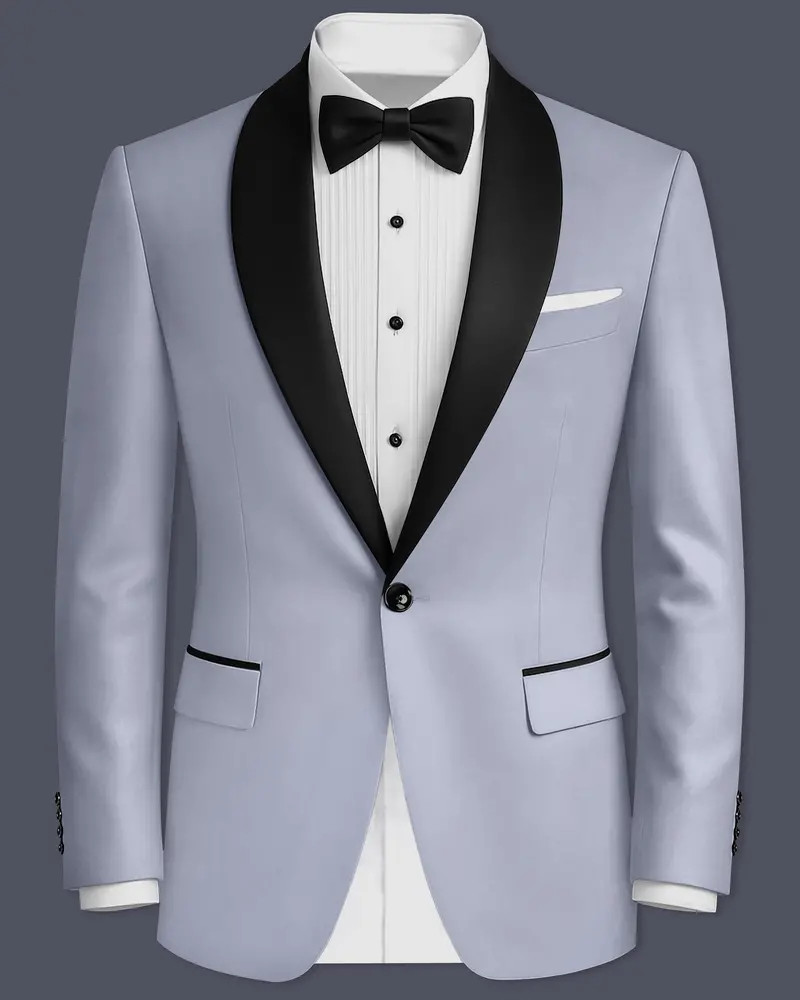 Silgrove-Loblolly Gray Wool Rich Tuxedo Slight Stretch Blazer 1