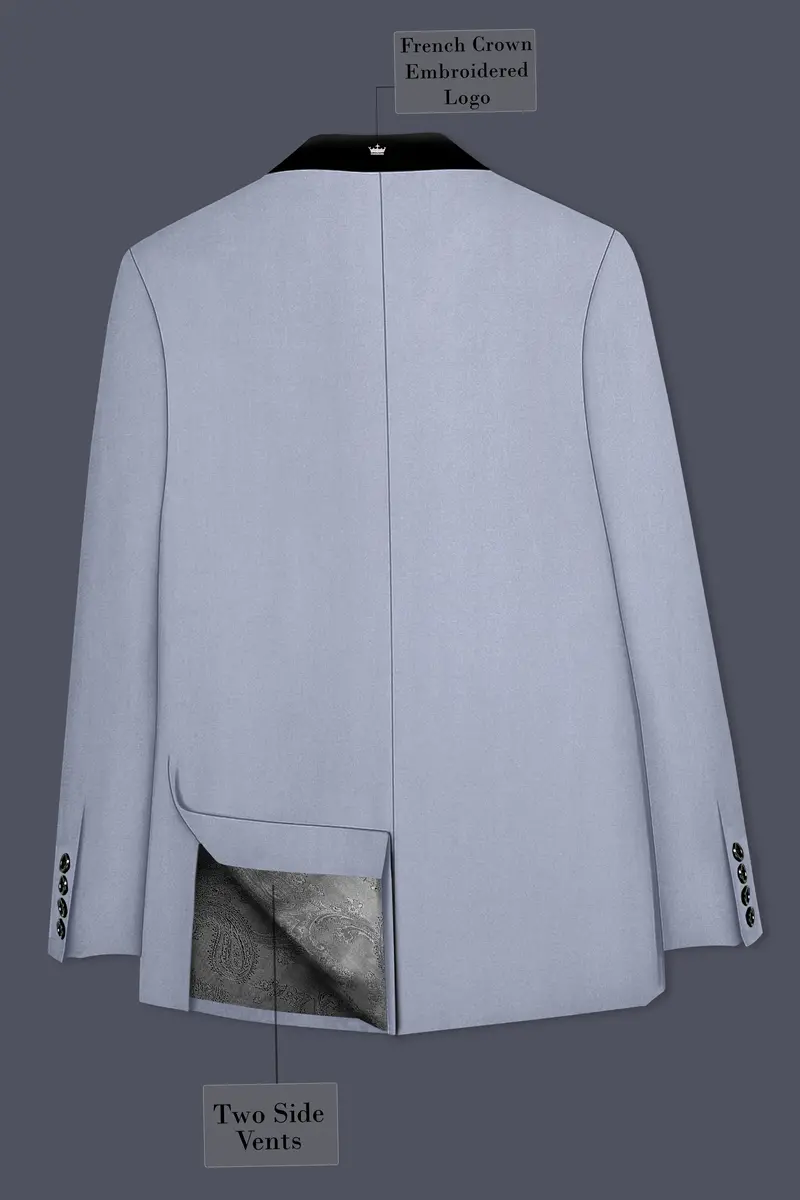 Silgrove-Loblolly Gray Wool Rich Tuxedo Slight Stretch Blazer 8