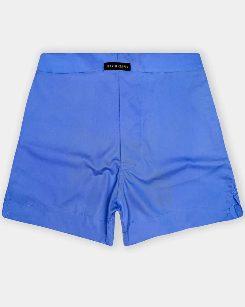 Silk Blue Plain Solid Poplin Premium Cotton Boxer 1