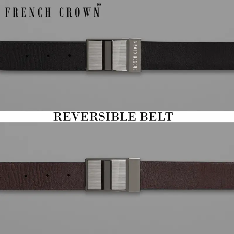 Silver And Gray With Black Box Buckle With Jade Black And Brown Leather Free Handcrafted Reversible Belt 1