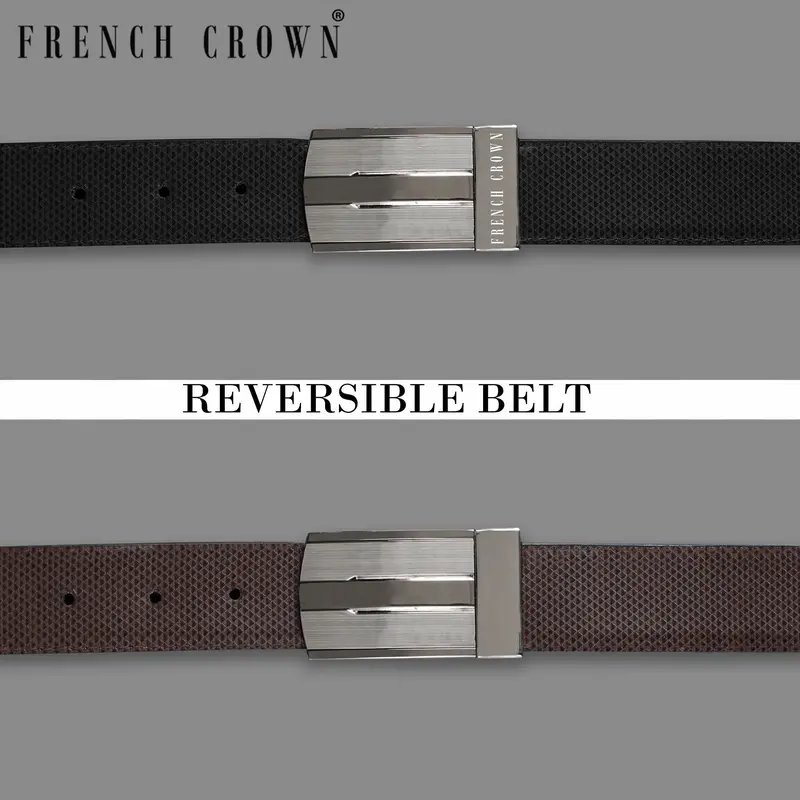 Silver Box Buckle With Jade Black And Brown Leather Free Handcrafted Reversible Belt 1