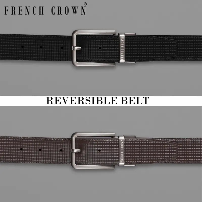 Silver Buckle Glossy Finish With Jade Black And Brown Leather Free Handcrafted Reversible Belt 1