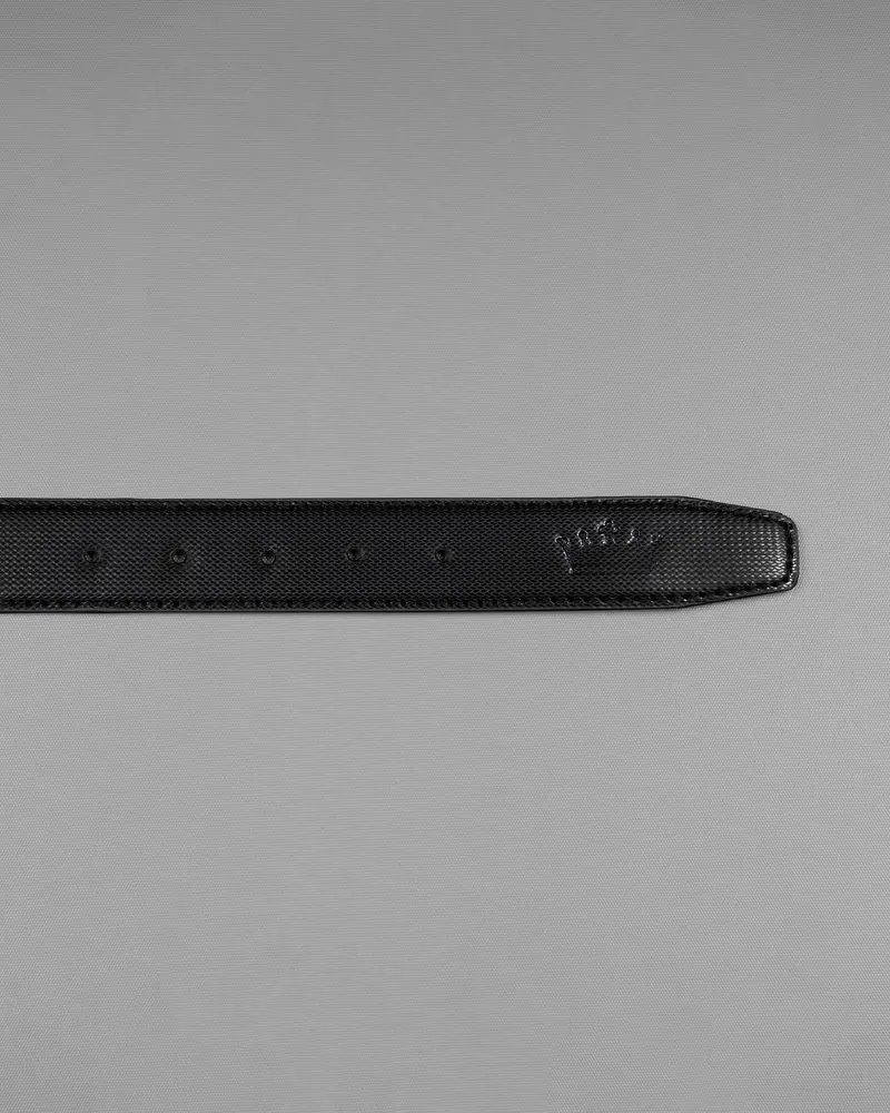 Silver Buckled Subtle Textured Reversible Jade Black And Brown Vegan Leather Handcrafted Belt 7