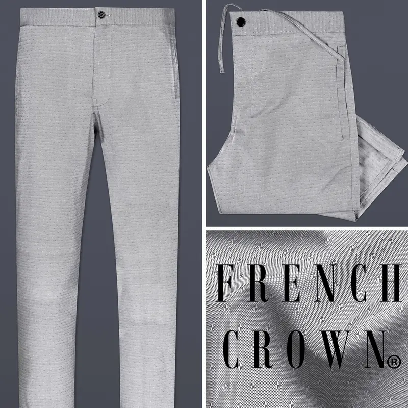 Silver Chalice Gray Dobby Textured Premium Cotton Lounge Pant 1