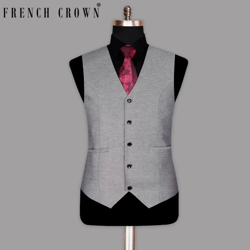 Silver Grey Premium Cotton Waistcoat 1