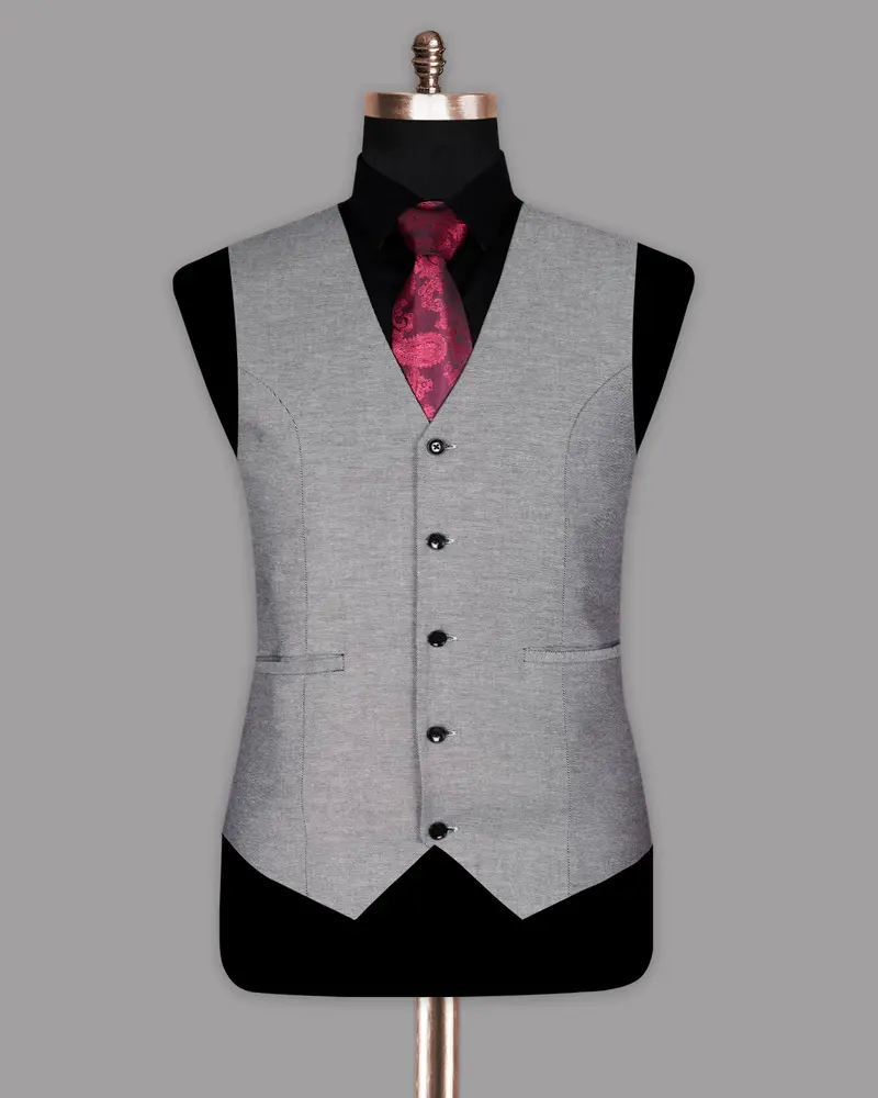 Silver Grey Premium Cotton Waistcoat 2