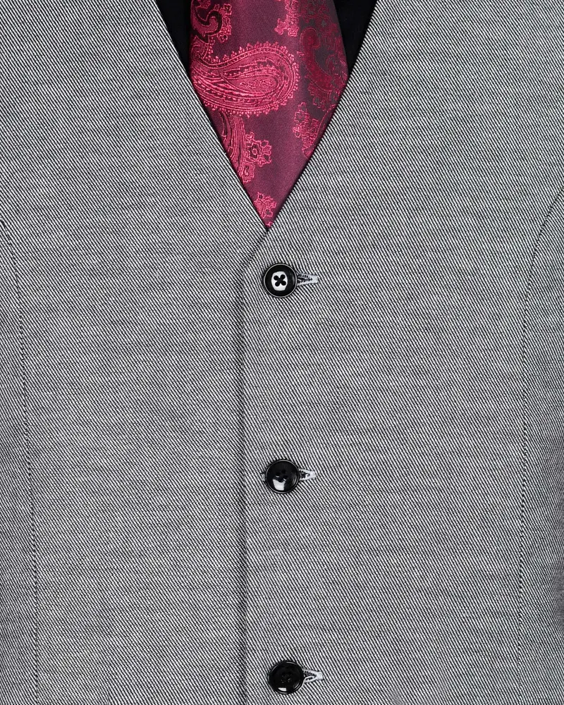 Silver Grey Premium Cotton Waistcoat 5