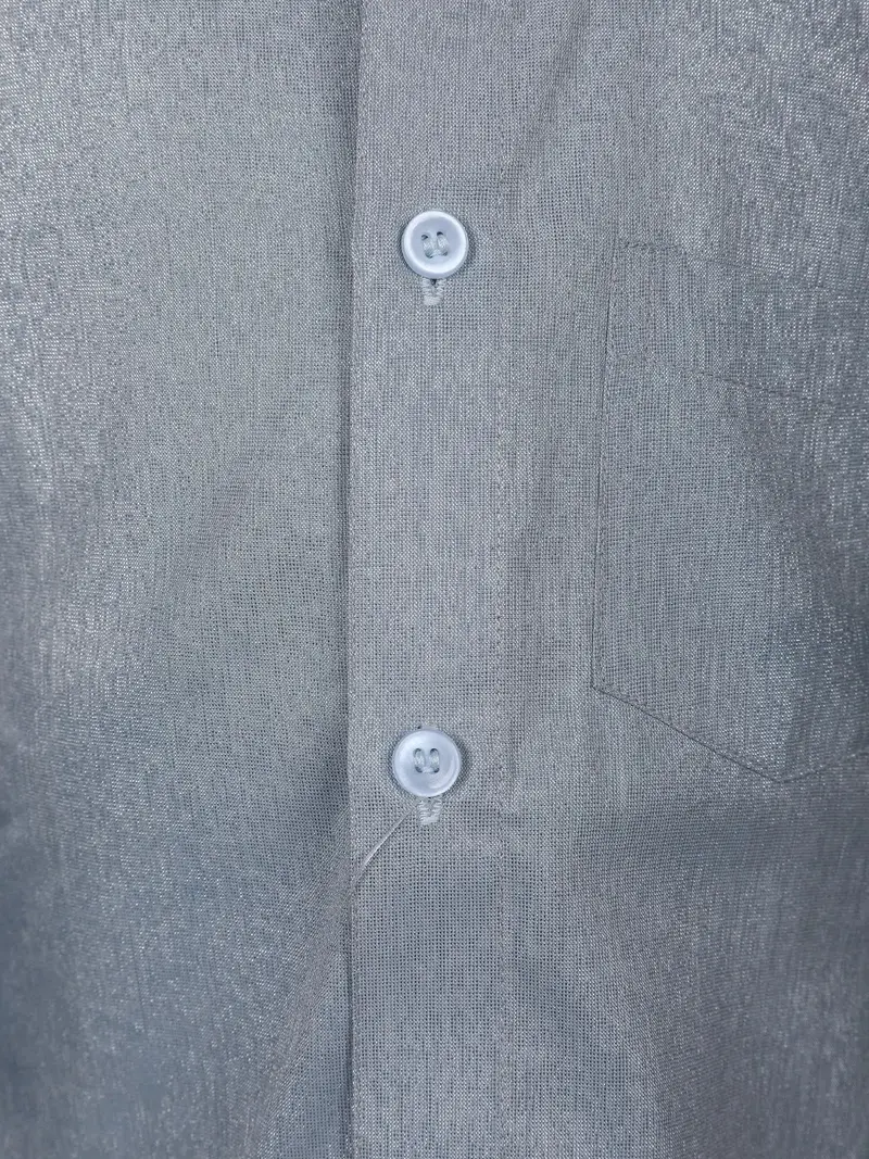 Silver Grey Silk Dhoti With Matching Half Sleeve Shirt 5