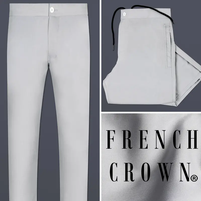 Silver Sand Gray Poplin Giza Cotton Lounge Pant 1