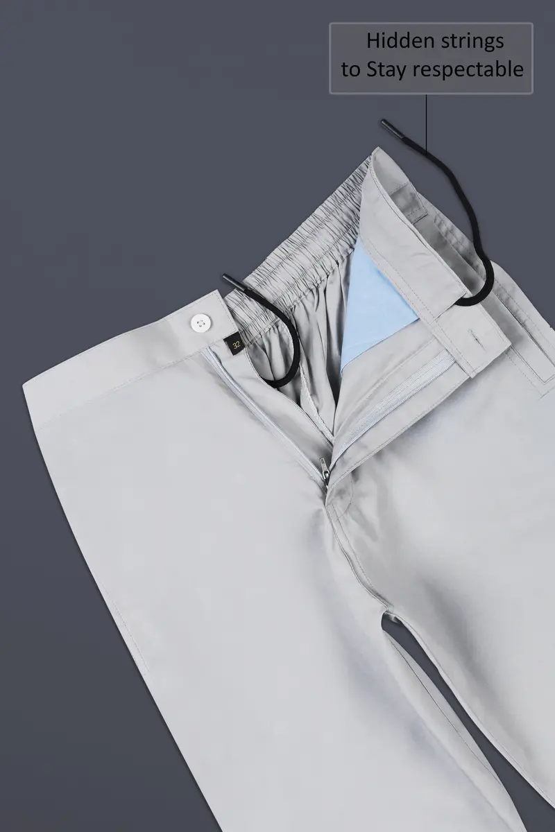 Silver Sand Gray Poplin Giza Cotton Lounge Pant 6