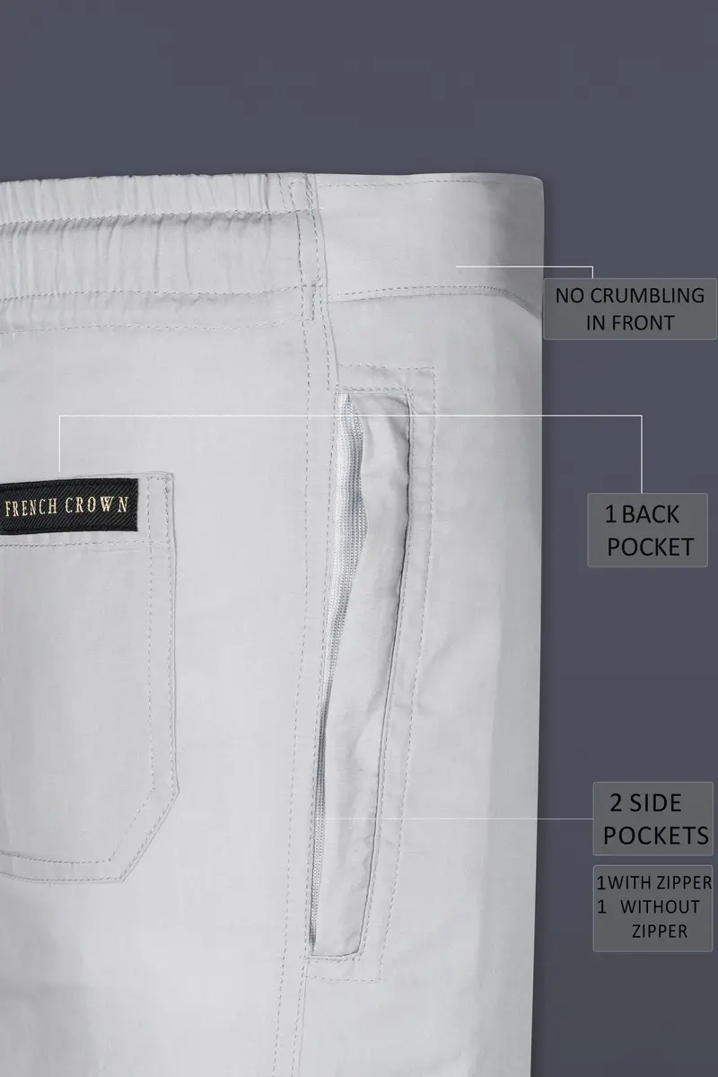 Silver Sand Gray Poplin Giza Cotton Lounge Pant 7