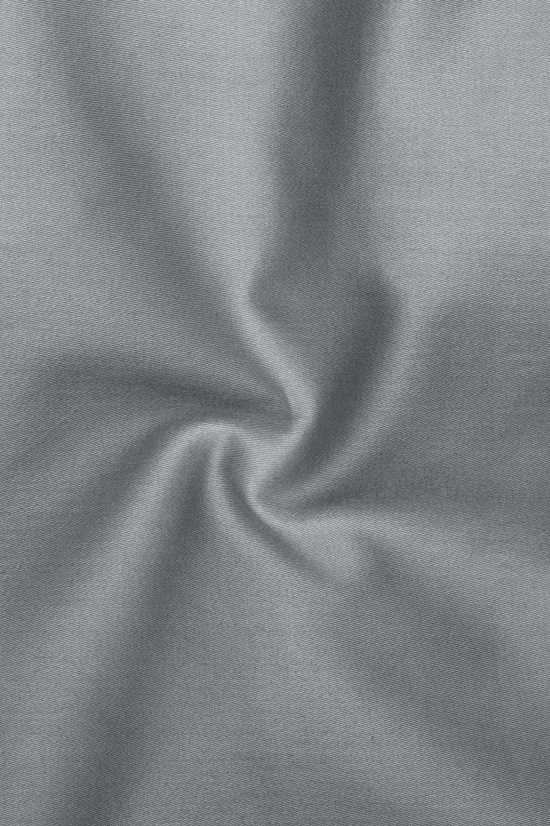 Silvoro-Celeste Gray Subtle Sheen Super Soft Premium Cotton Mandarin Shirt 3