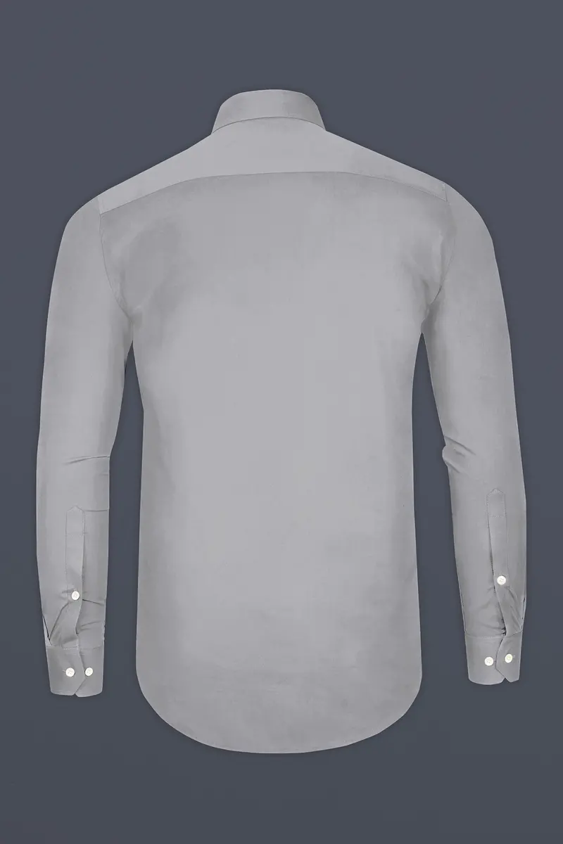 Silvoro-Celeste Gray Subtle Sheen Super Soft Premium Cotton Tuxedo Shirt 7
