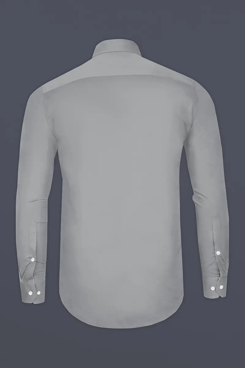 Silvoro Martini Gray Subtle Sheen Super Soft Premium Cotton Tuxedo Dress Shirt 7