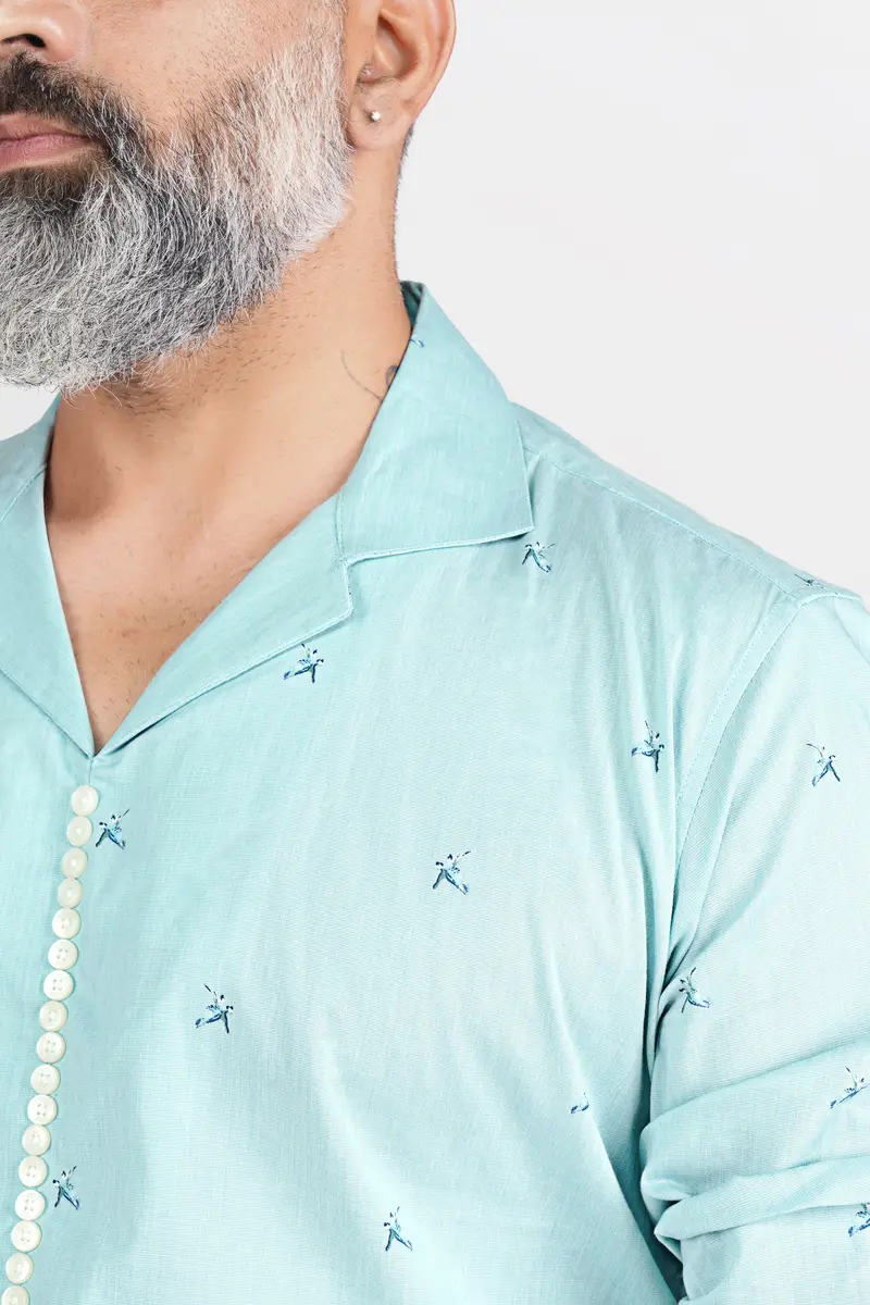 Sinbad Blue Printed Super Soft Premium Cotton Designer Shirt 6