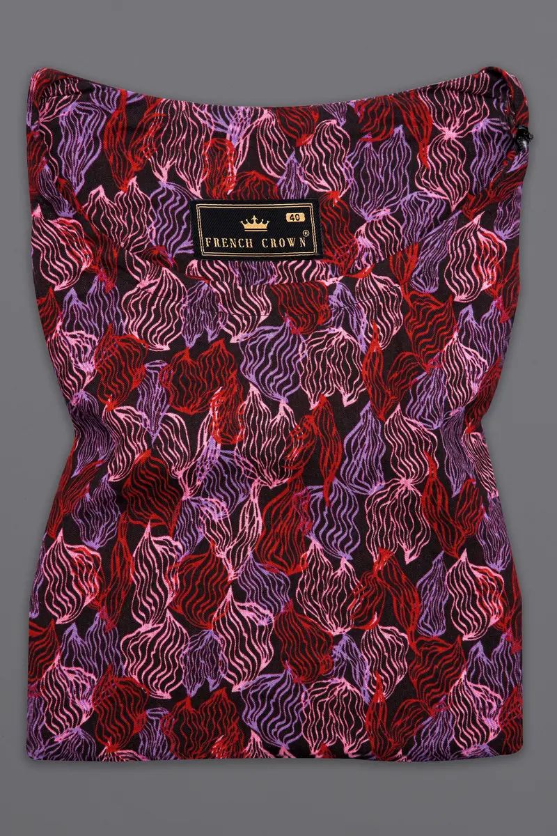 Sinopia Red And Black Printed Lightweight Premium Cotton Oversized Designer Shirt 5