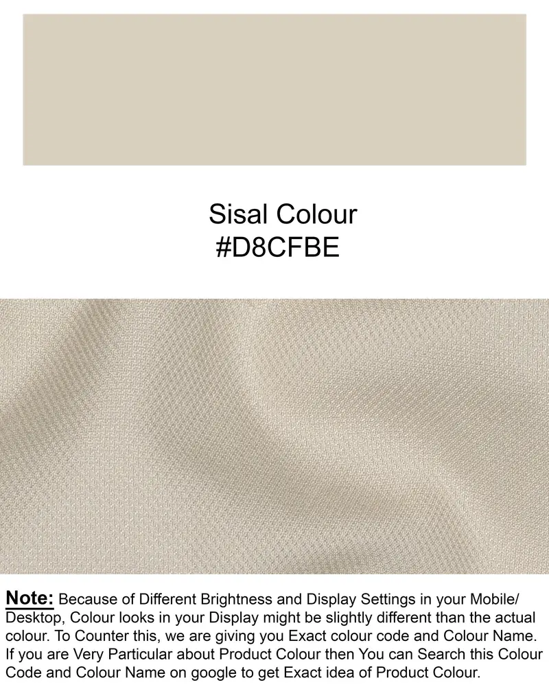Sisal Cream Cross Placket Wool Rich Bandhgala Blazer 12