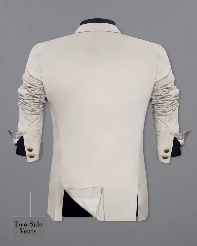 Sisal Light Gray Cross Placket Bandhgala Premium Cotton Stretchable Traveler Blazer 8