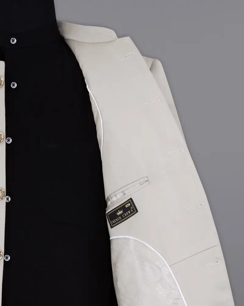 Sisal Light Gray Stretchable Bandhgala Premium Cotton Traveler Suit 8
