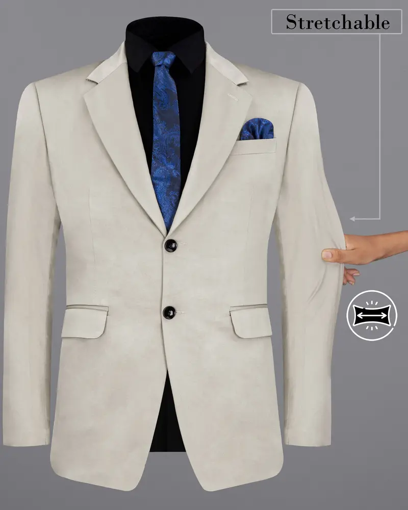 Sisal Light Gray Stretchable Premium Cotton Traveler Blazer 2