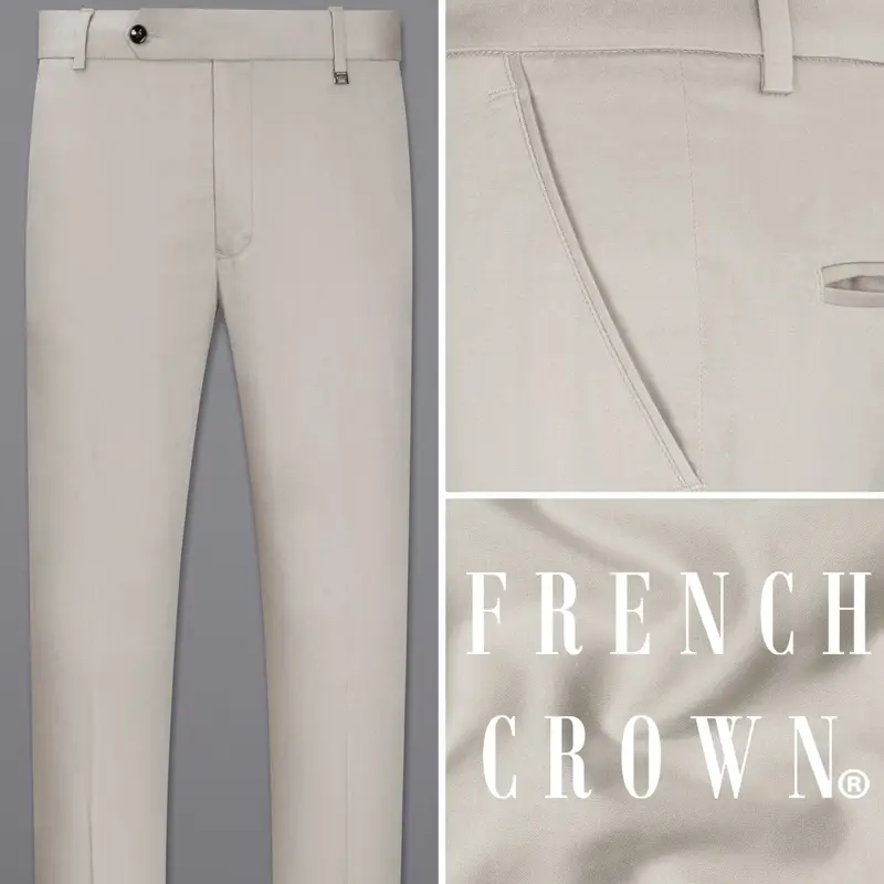 Sisal Light Gray Stretchable Premium Cotton Traveler Pant 1