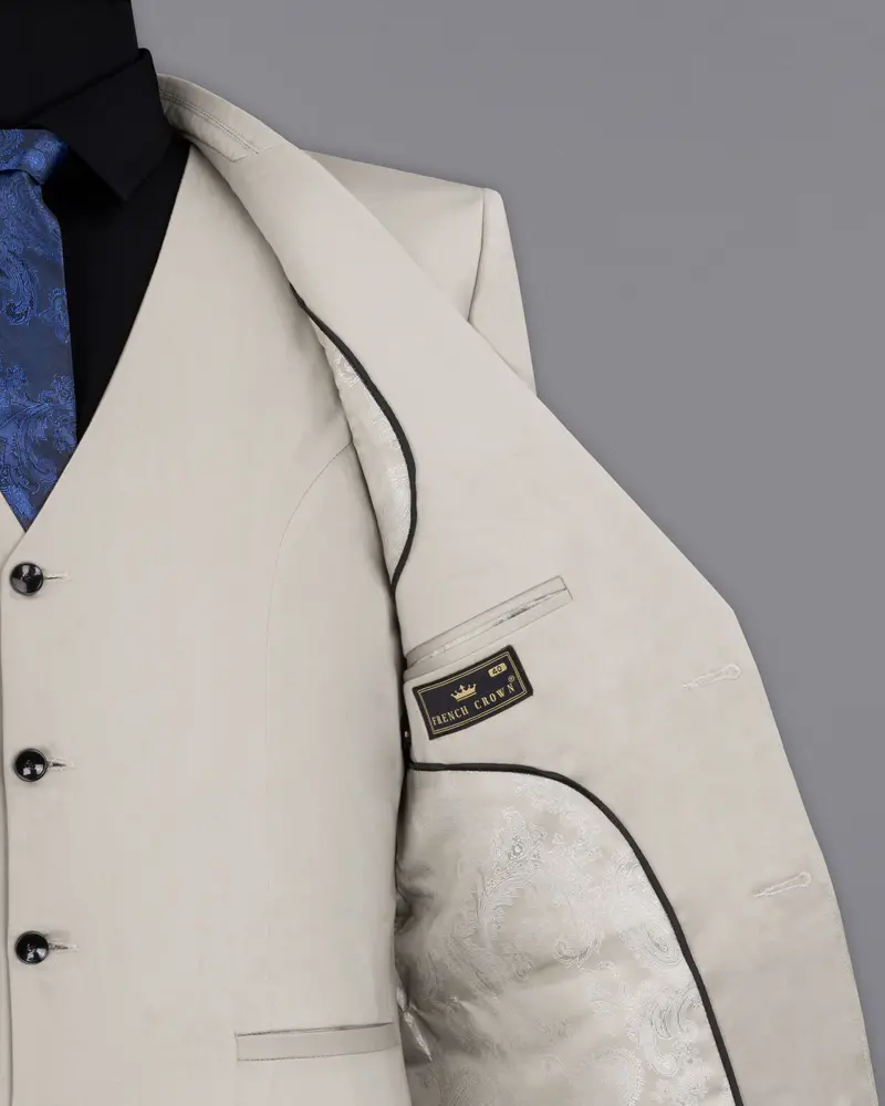 Sisal Light Gray Stretchable Premium Cotton Traveler Suit 8